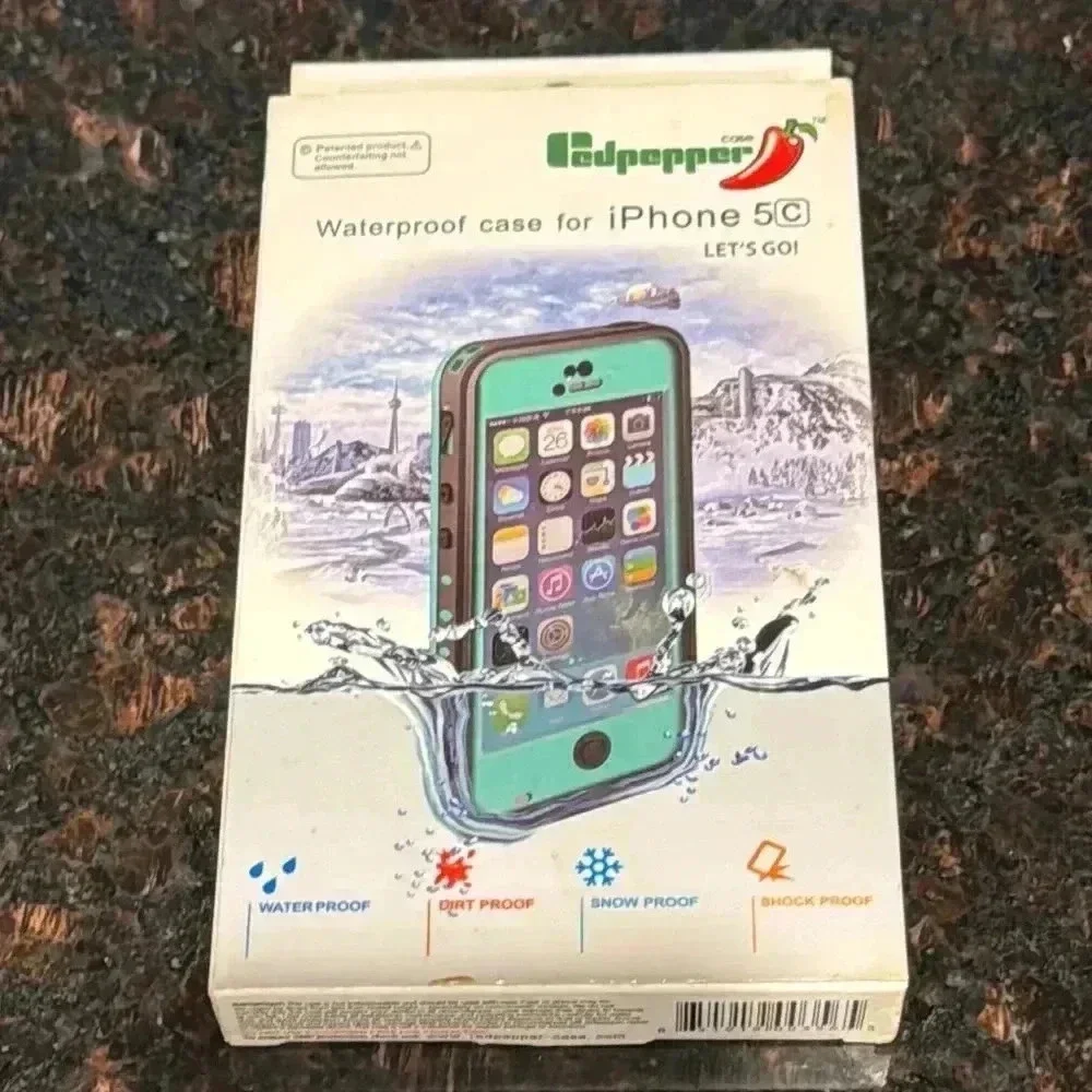 NWT! iPhone 5C REDPEPPER Black Waterproof Case